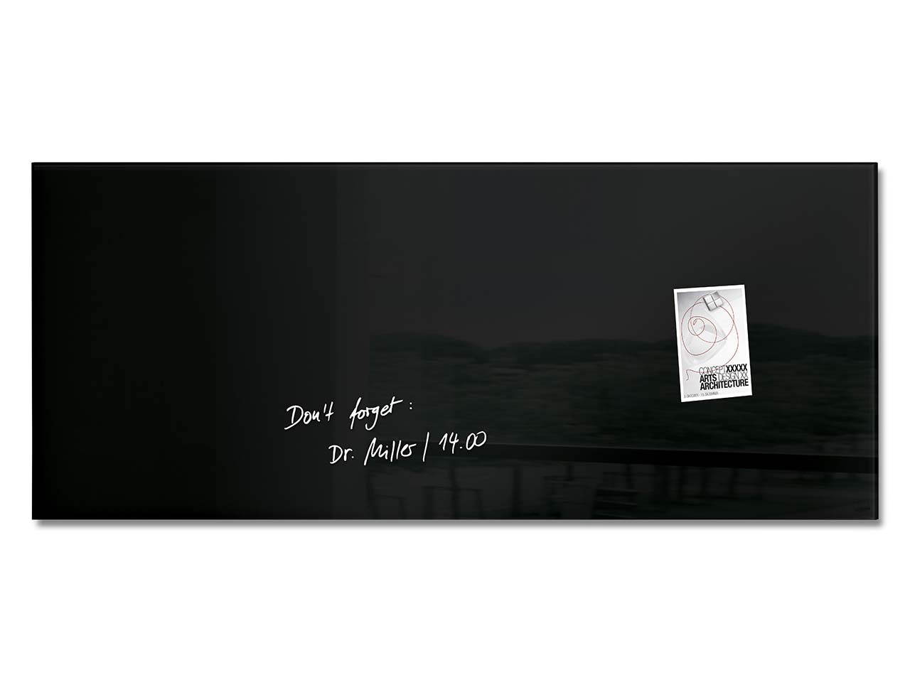 Sigel Glas-Magnettafel 'artverum' 130 x 55 cm, schwarz