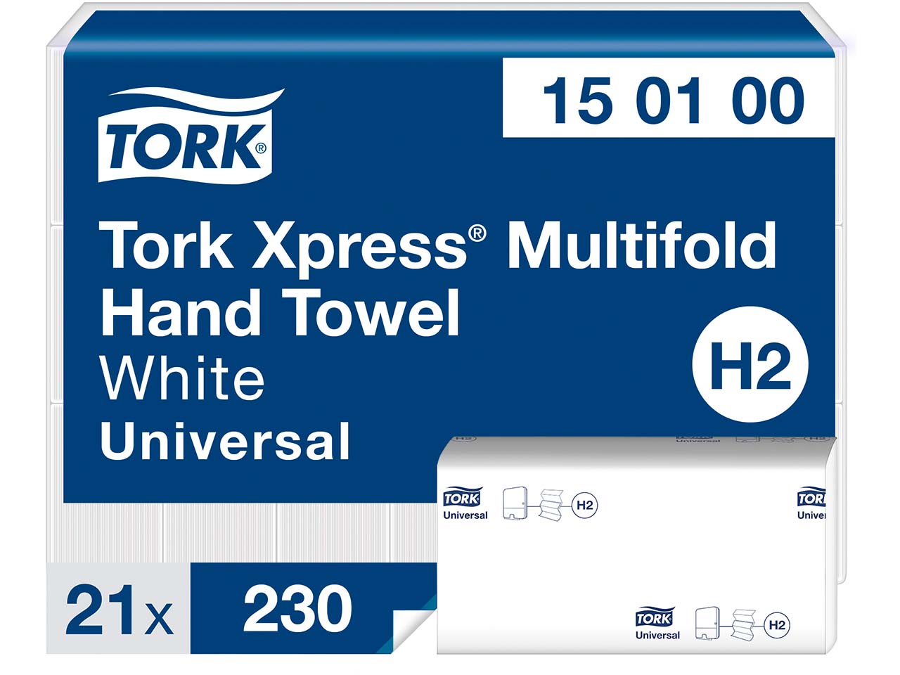 Tork Xpress Multifold-Papierhandtücher "Universal H2" 21 x 230 Blatt, weiß