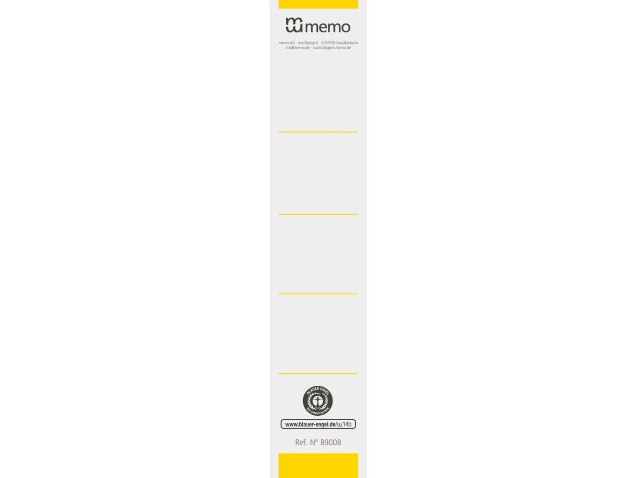 10 memo-Rückenschilder 5cm gelb