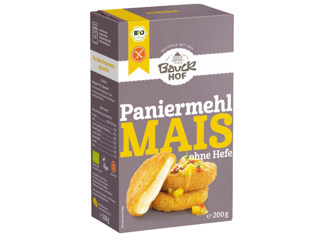 Bauckhof Bio-Paniermehl aus Mais, glutenfrei, 200 g