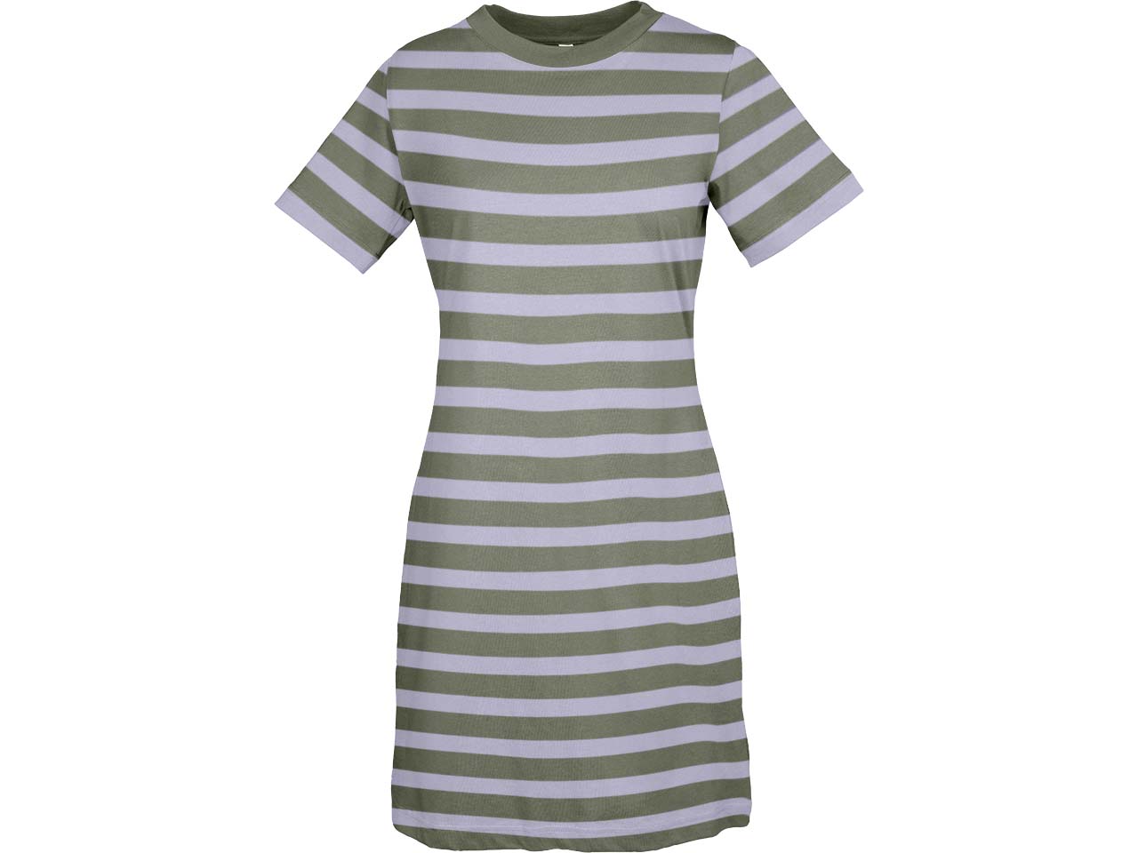 MELA Bio-Damen-Mini-T-Shirt-Kleid "DARSHAT" mit Rundhalsausschnitt, thymian/krokus, Gr. L