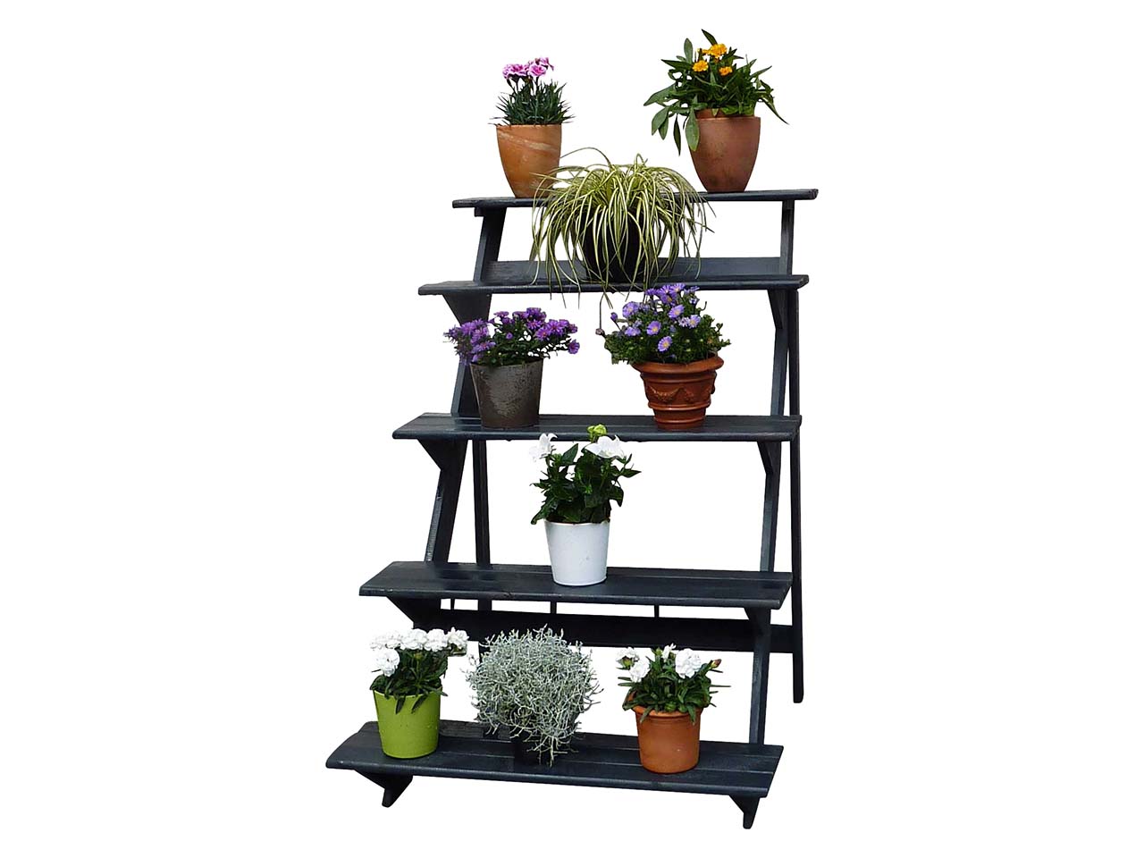 Blumentreppe groß, anthrazit