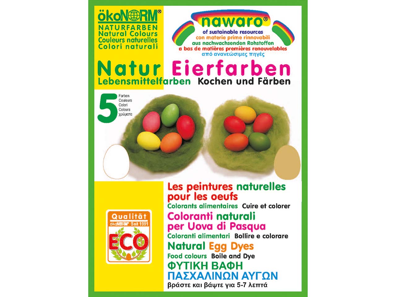 ökoNORM nawaro Eierfarben zum Selberfärben, 5 Farben