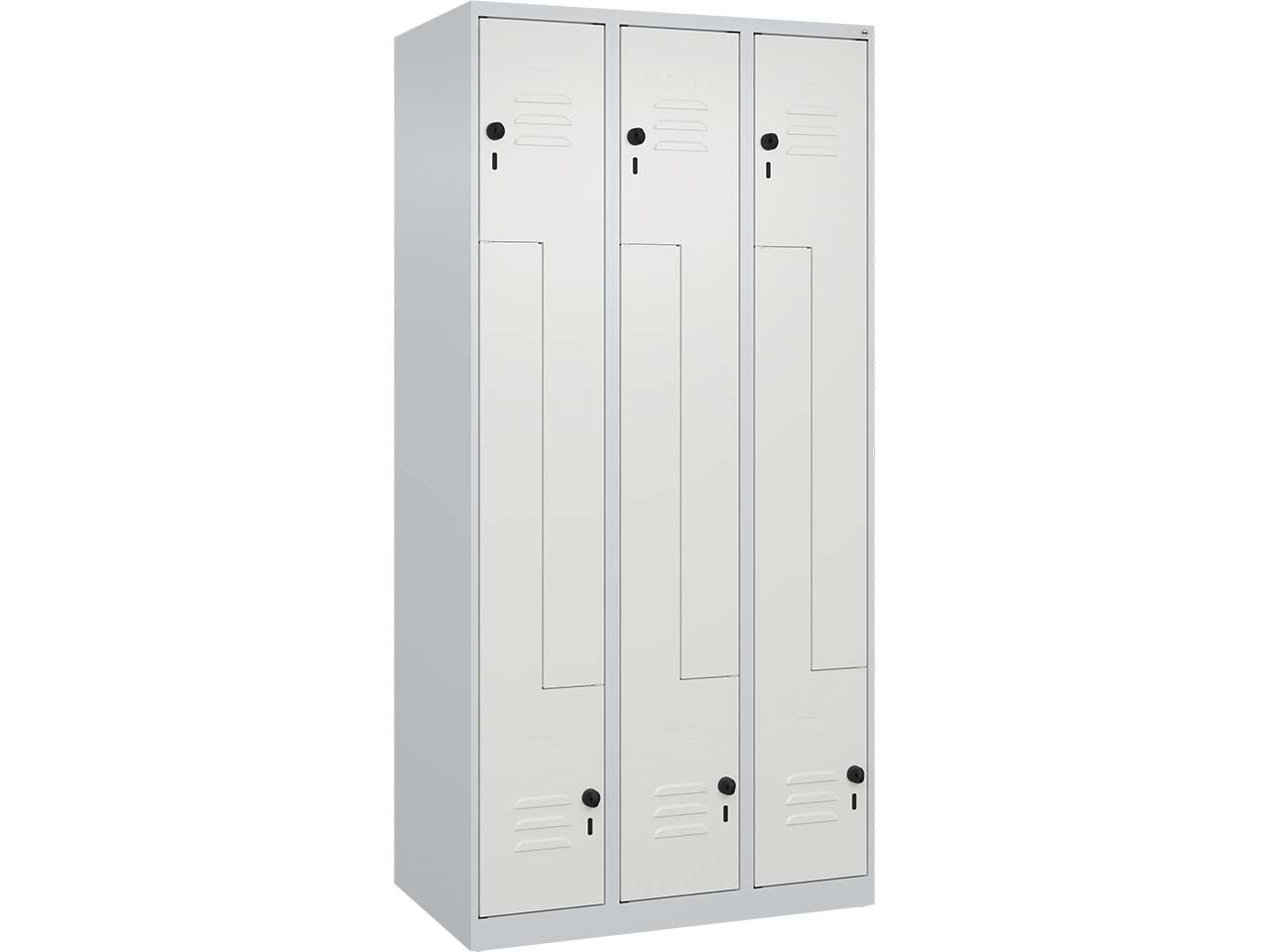 C+P Z-Spind Classic PLUS, 6 Fächer, 1850x900x500mm, Lichtgrau/Verkehrsweiß