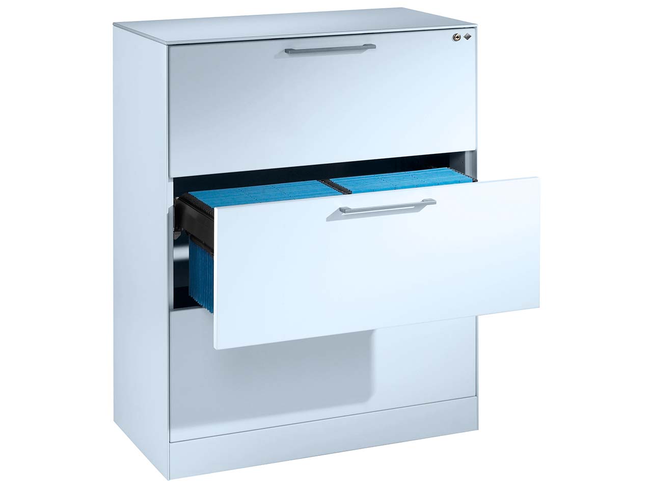 Hängeregistraturschrank "CONTACT", Höhe 101 cm  (BxT) 80 x 43,5, silber