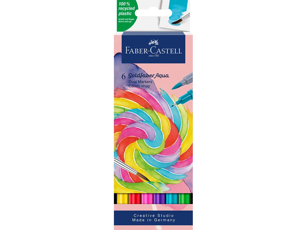 Faber-Castell Aquarell-Marker "Candy Shop" Goldfaber Aqua Dual, Lettering-Set, 6 Stück