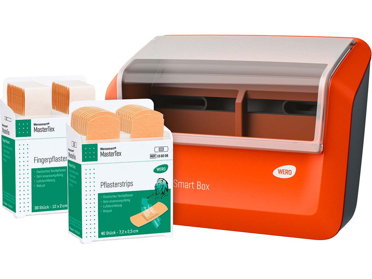 WERO Pflasterspender 'Smart Box' gefüllt mit Pflaster 'MasterTex'