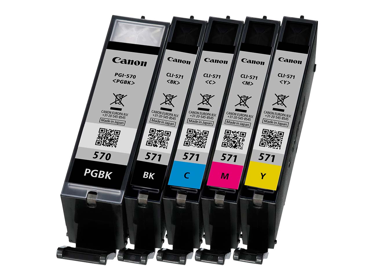 Canon Tintenpatronen PGI-570 PGBK/CLI-571 BK/C/M/Y schwarz, cyan, magenta, gelb, 5er-Set