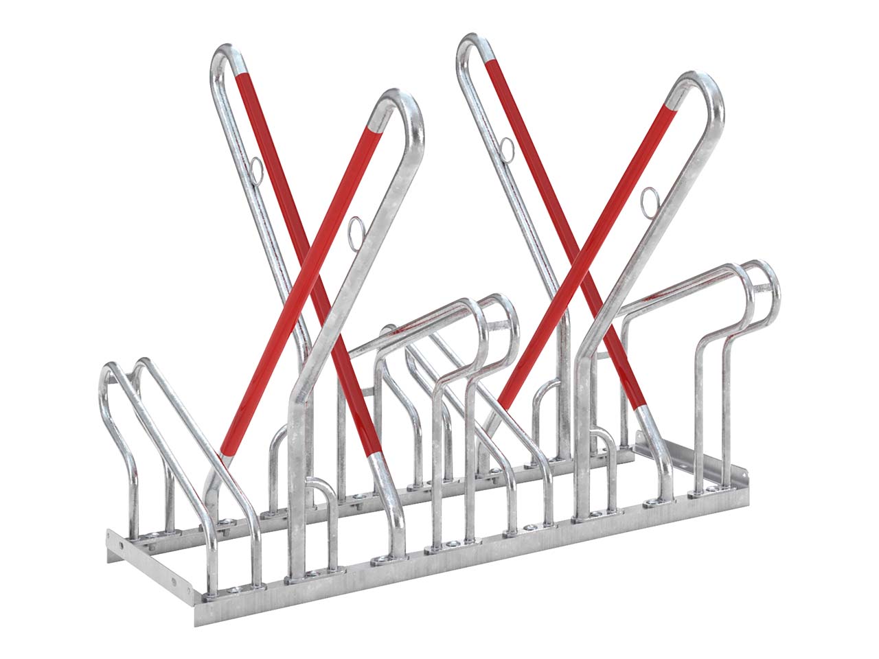 Fahrradständer "Anlehnparker 2500 XBF" verzinkt, 12 Einstellplätze (beidseitig)