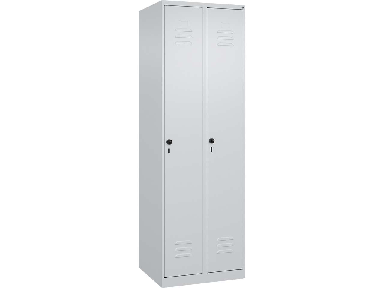C+P Spind Classic PLUS, 2 Abteile, 1850x600x500mm, Lichtgrau/Lichtgrau