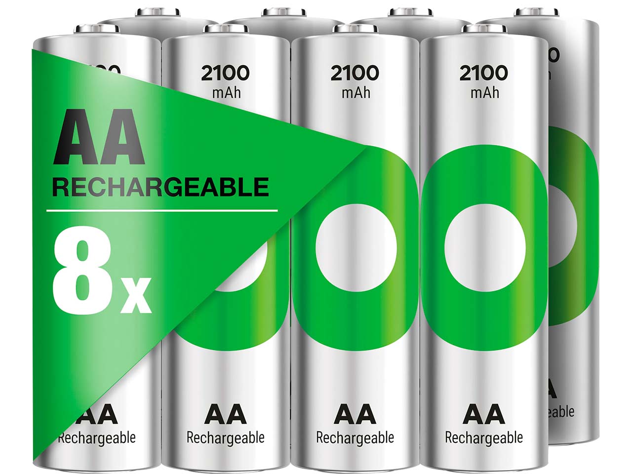 8er-Pack GP Battery Ready-to-use Akku "ReCyko+" Mignon AA, 1,2 V, 2.100 mAh