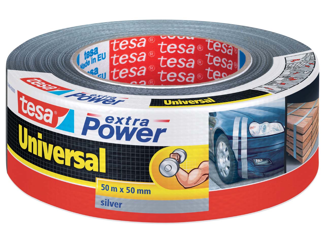 tesa Gewebeklebeband 'extra Power' 50 m x 50 mm silber