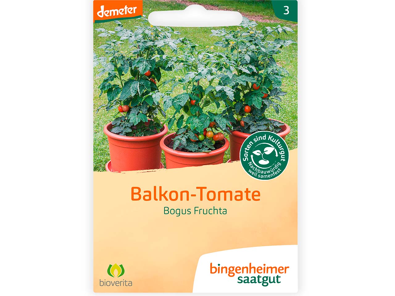 bingenheimer saatgut Bio-Samen Balkon-Tomate "Bogus Fruchta", 1 Stk.