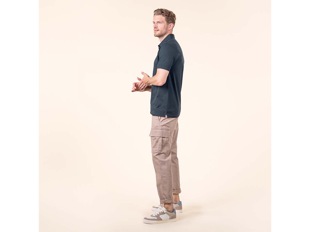 Living Crafts Bio-Herren-Polo-Shirt 'TIRMON', midnight, Gr. M