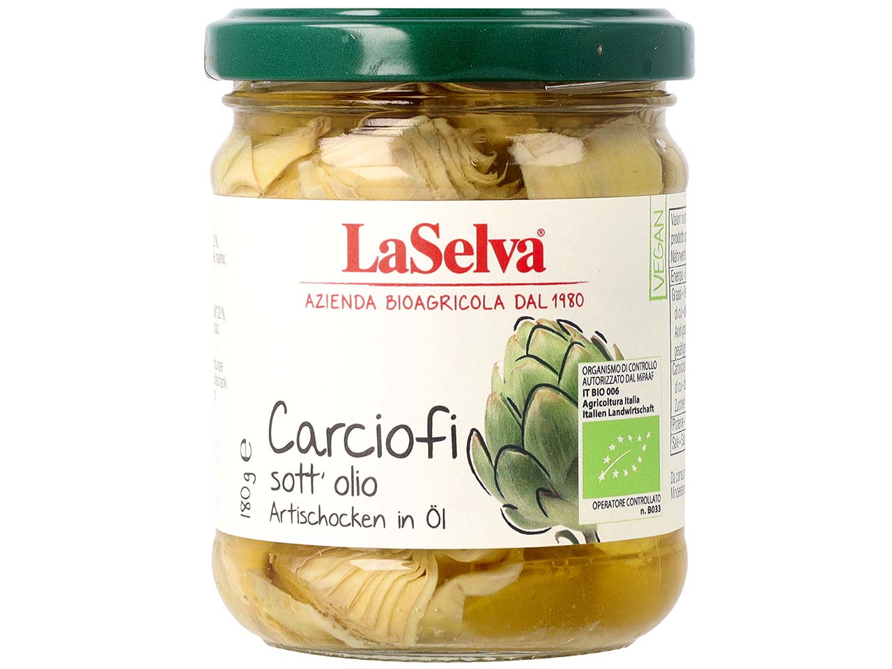 LaSelva Bio-Artischocken in Öl, 180 g
