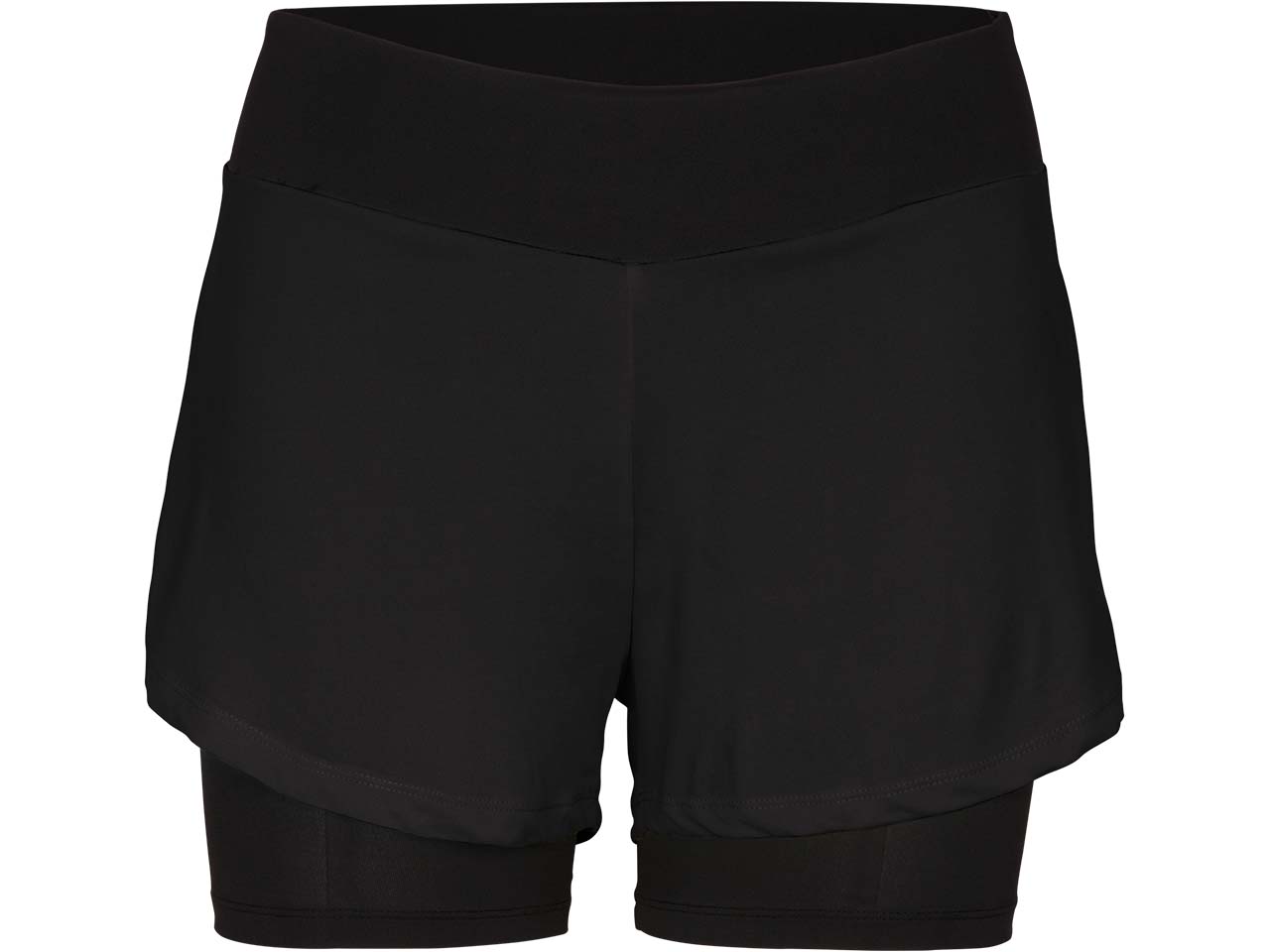 TRUE NORTH Damen-Sport-Short, doppellagig, black, Gr. S