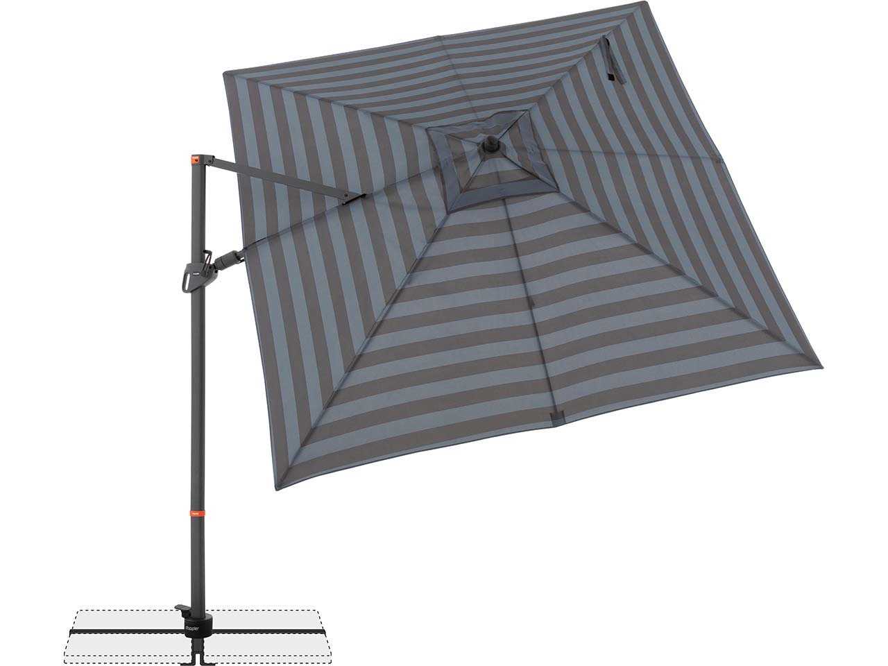 doppler Pendelschirm "myZone AX" 320 x 240 cm, Blockstreifen anthrazit