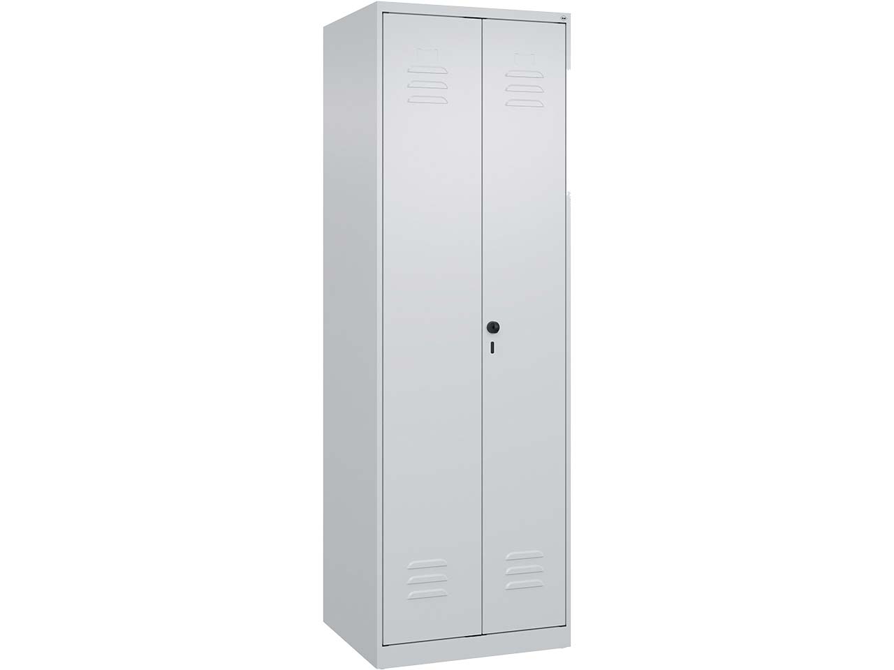 C+P Wäsche-Spind Classic PLUS, 2 Abteile, 1850x600x500mm, Lichtgrau/Lichtgrau