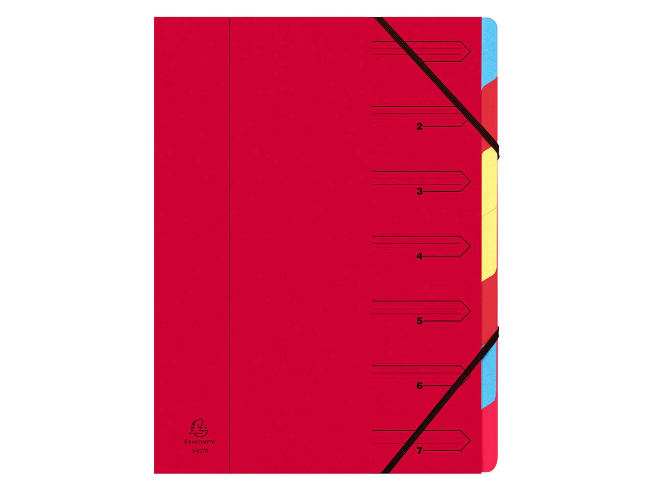 Exacompta Ordnungsmappe mit 7 Fächern, rot DIN A4
