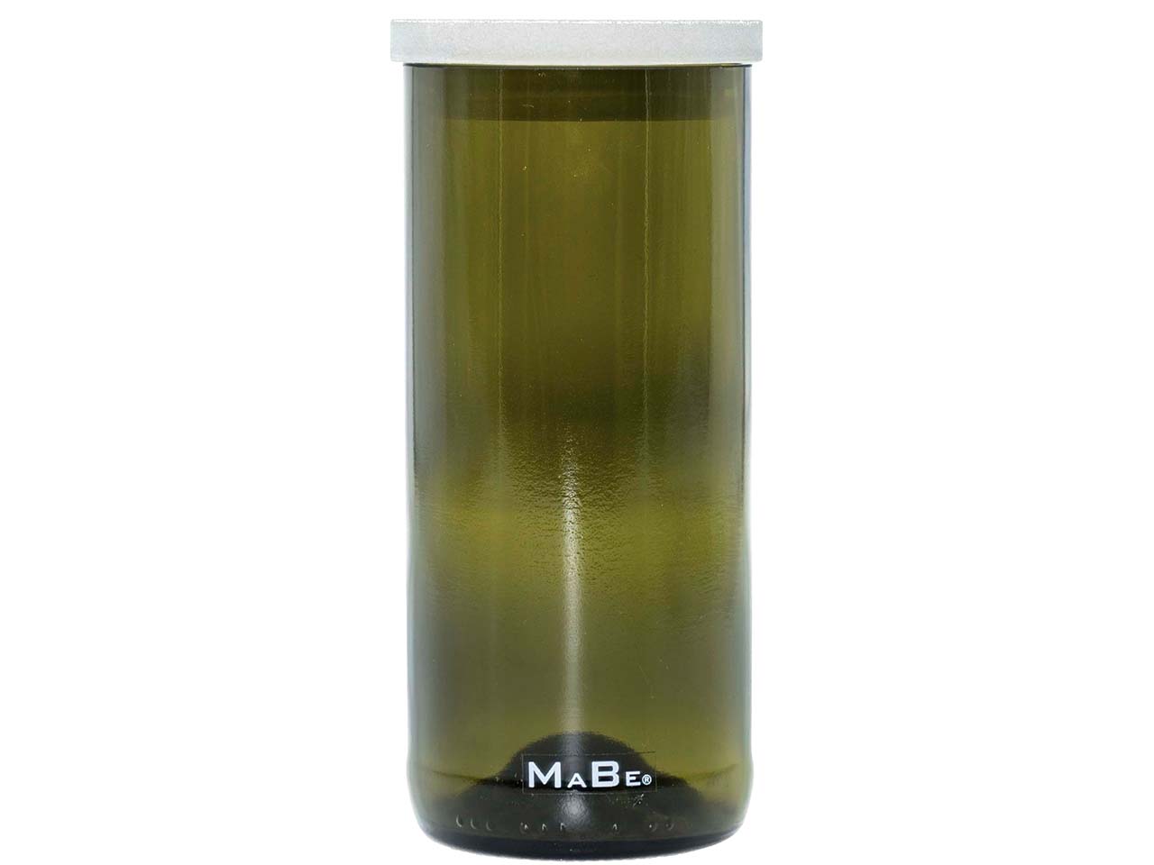 MaBe Vorratsglas mit Deckel, 400 ml, Upcycling aus Weinflasche, olive