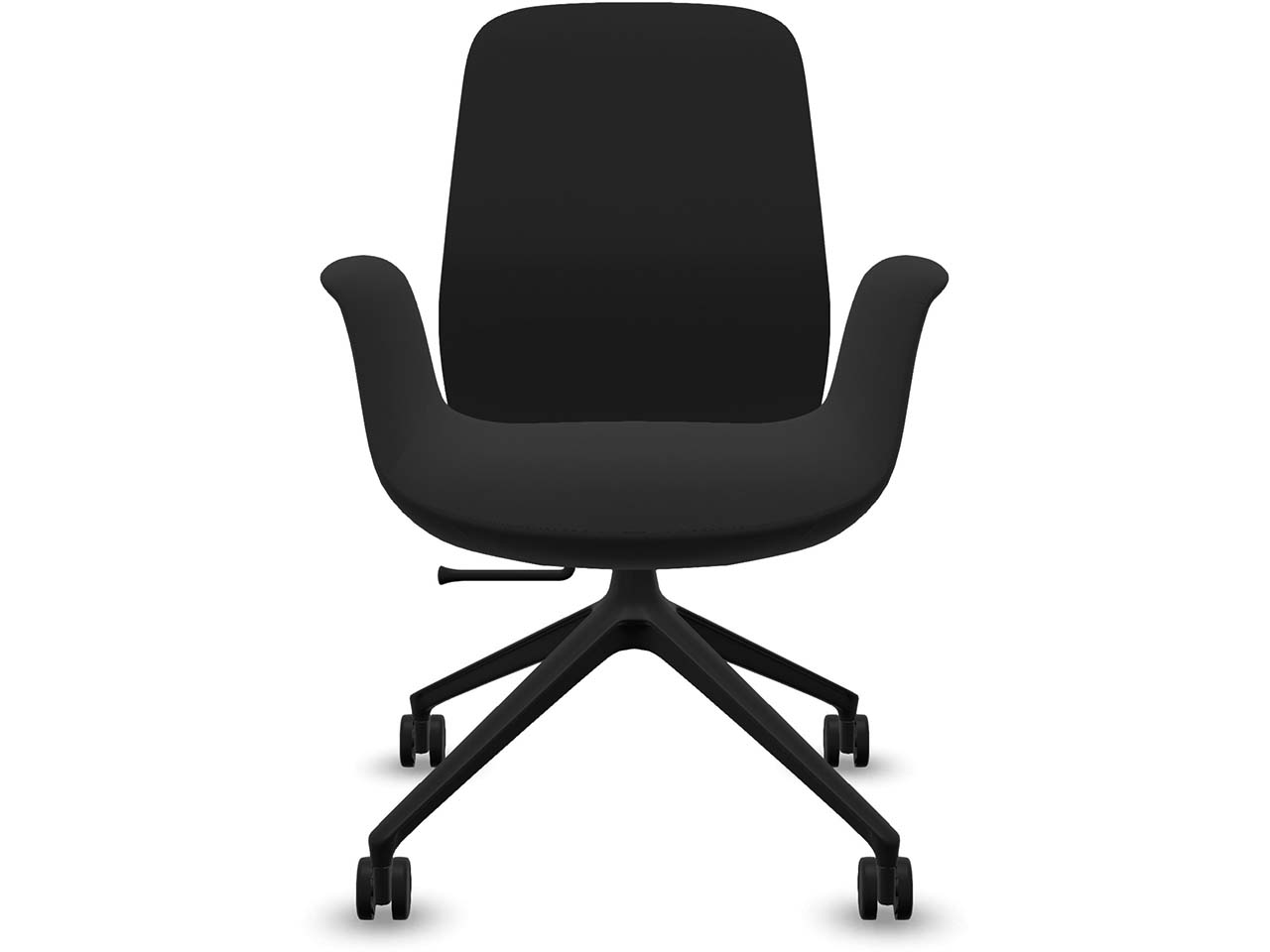 Profim Besucherstuhl "ELLIE PRO" mit Sternfußgestell auf Rollen, schwarz, Stoff: schwarz