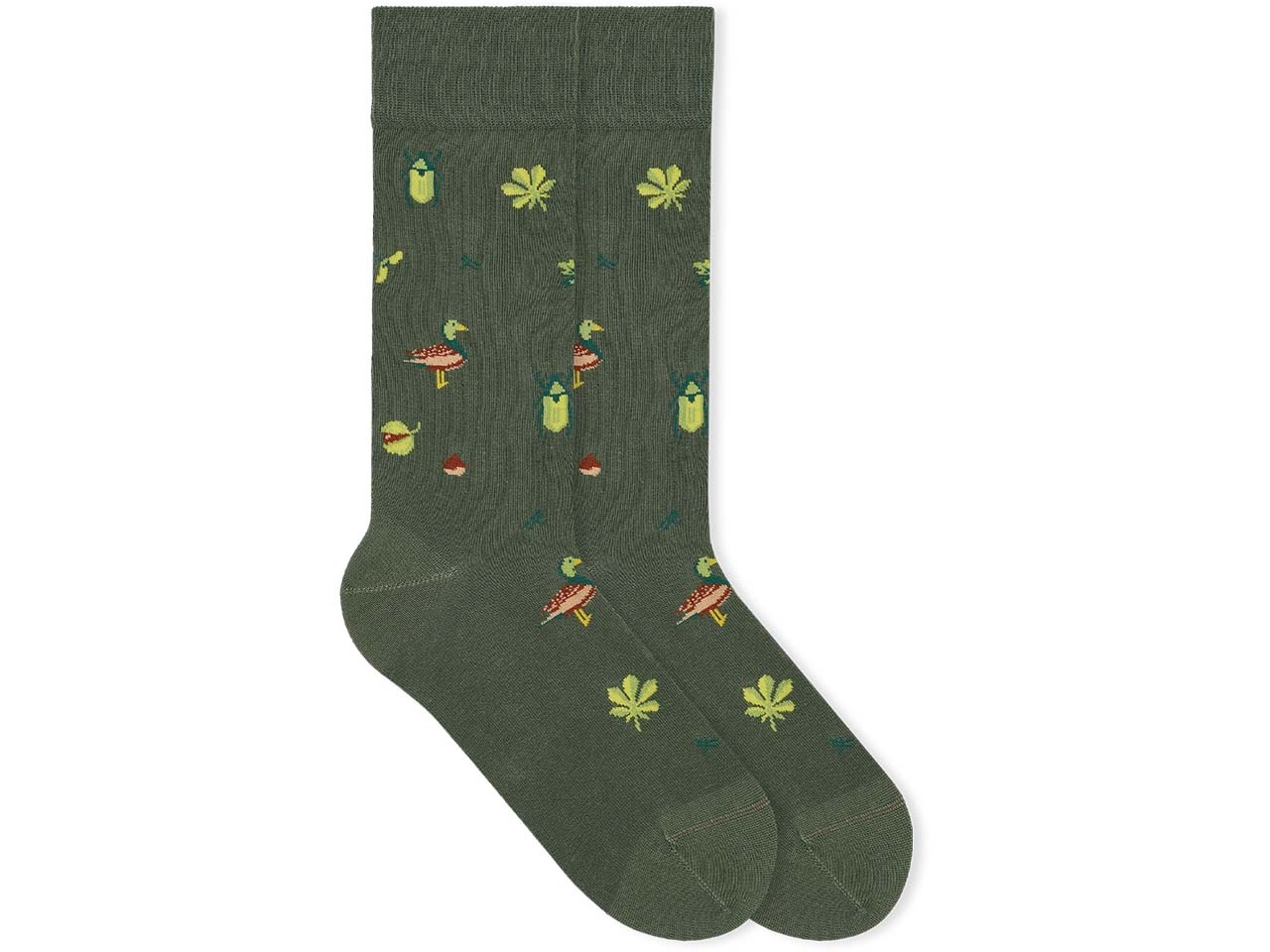 VON JUNGFELD Bio-Socken 'Pond', pine green, Gr. 43/46