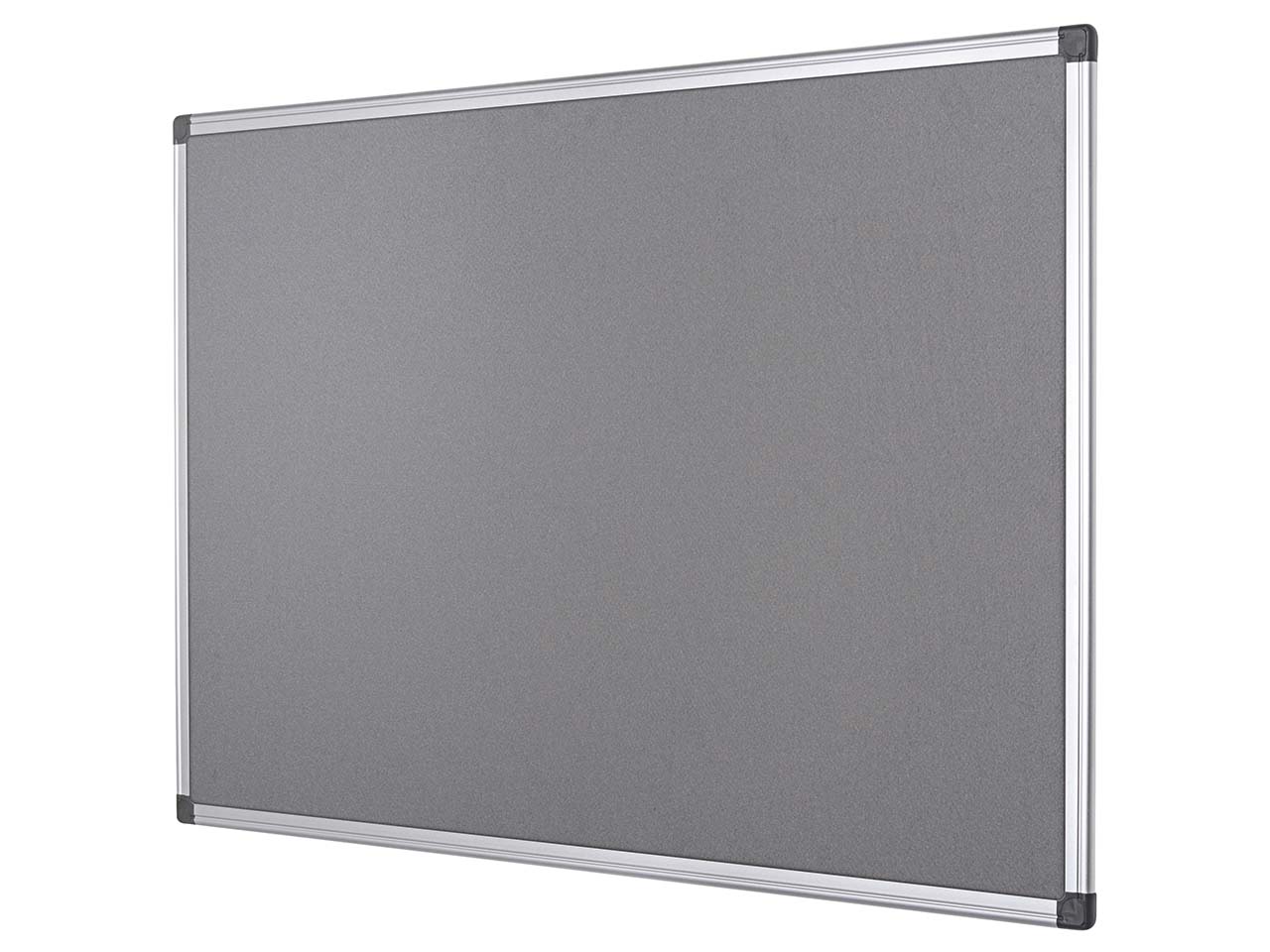 Bi-Office Textil-Pinnwand mit Aluminiumrahmen 90 x 60 cm grau