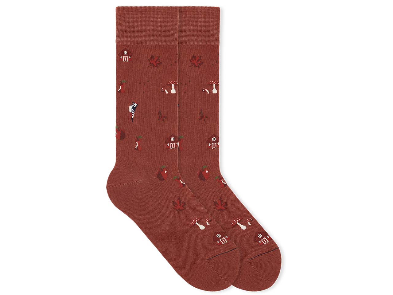 VON JUNGFELD Bio-Socken 'Farm', brick red, Gr. 43/46