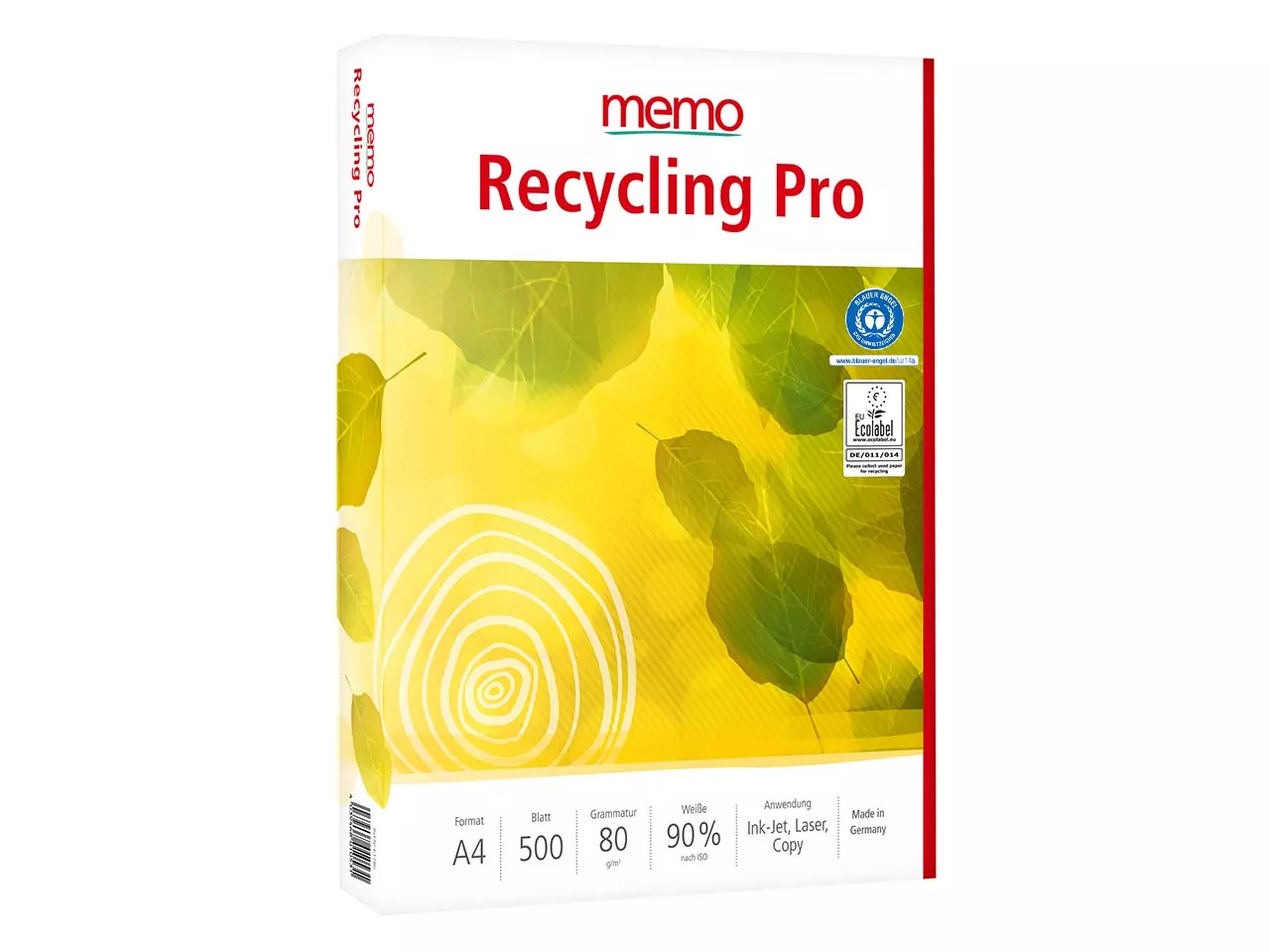 500 Blatt memo Kopierpapier 'Recycling Pro' DIN A4, 80 g/m², W90