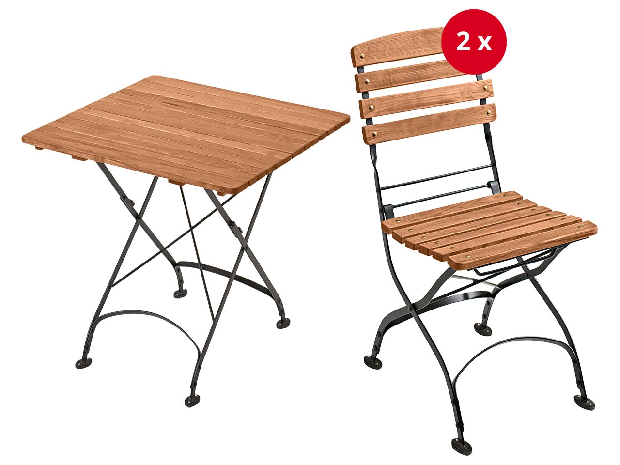 Gartenmöbel-Set 'Maja', 3-teilig, Tisch 80 x 80 cm, 2 Stühle