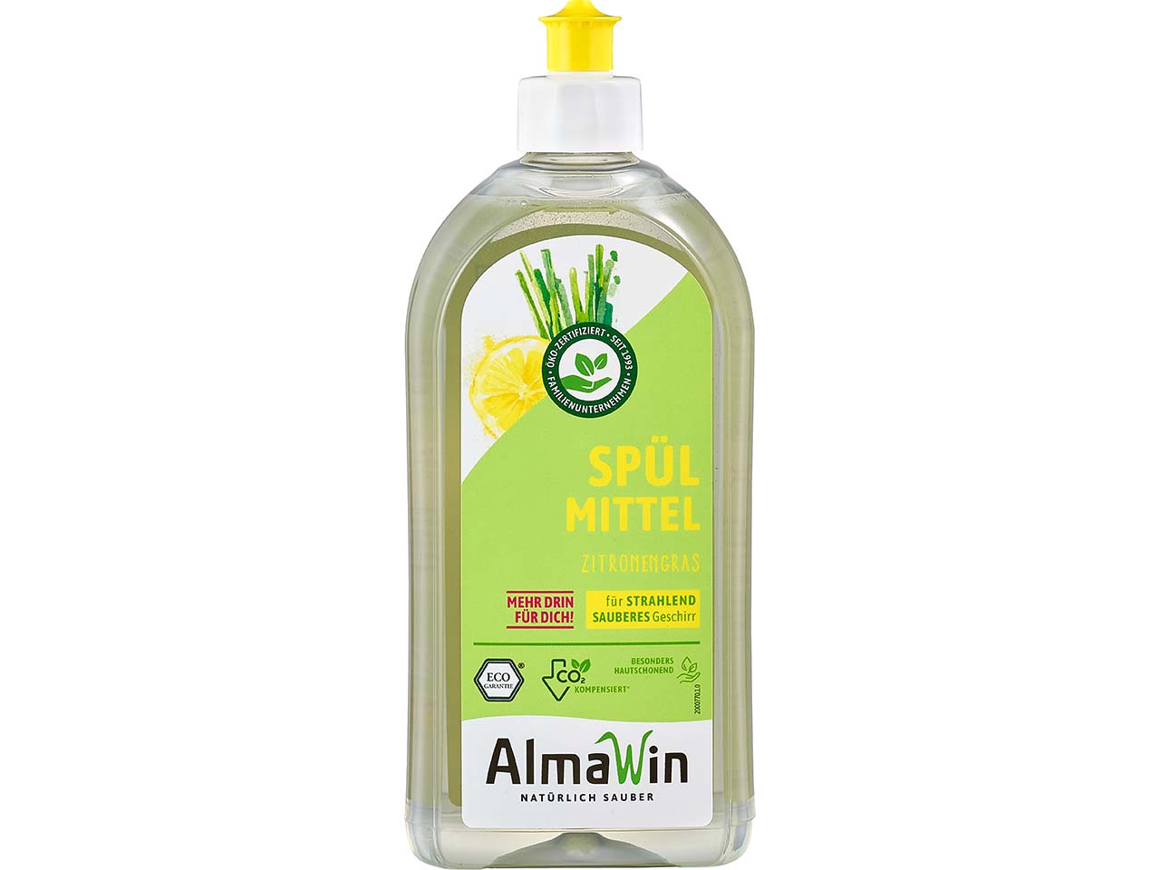 AlmaWin Spülmittel "Zitronengras" Flasche, 0,5 l