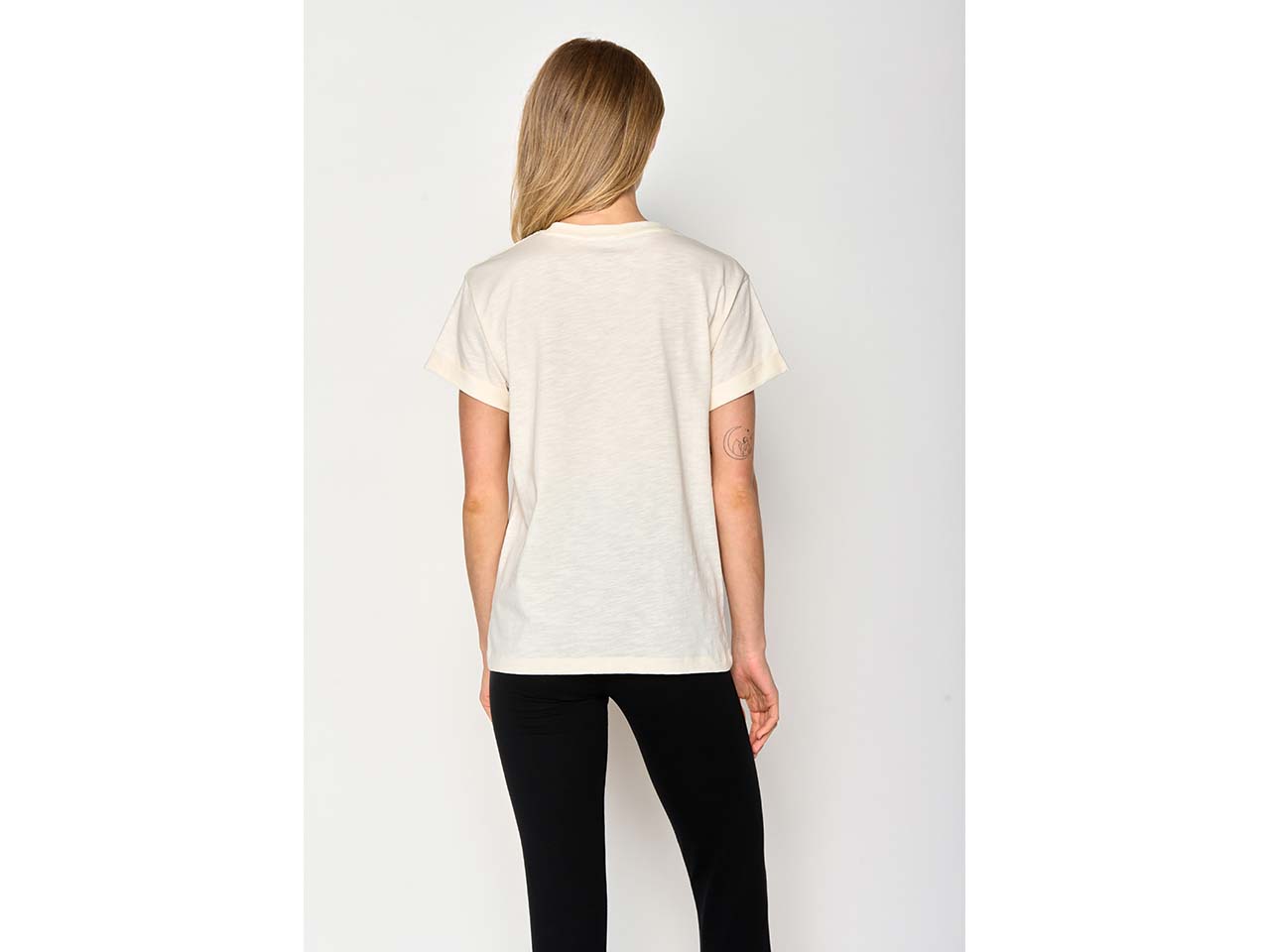GREENBOMB Bio-Damen-T-Shirt "Good Life" mit Rundhalsausschnitt, creme white, Gr. S