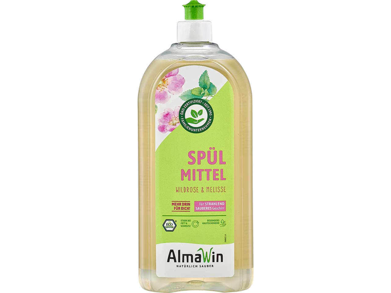 AlmaWin Spülmittel "Wildrose & Melisse", Flasche, 1 l