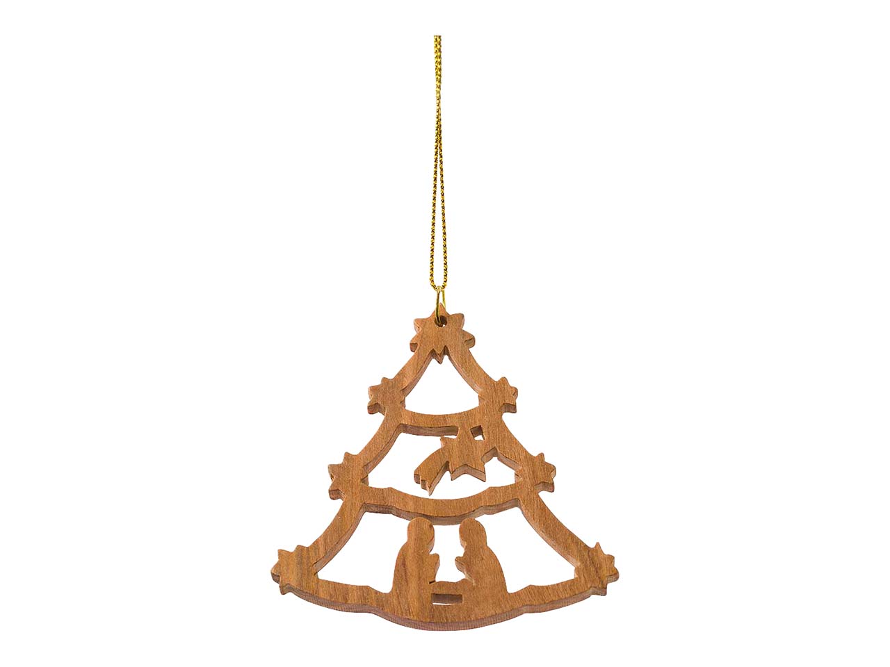 WeltPartner Dekoanhänger "Christbaum" aus Olivenholz, 6,7 cm