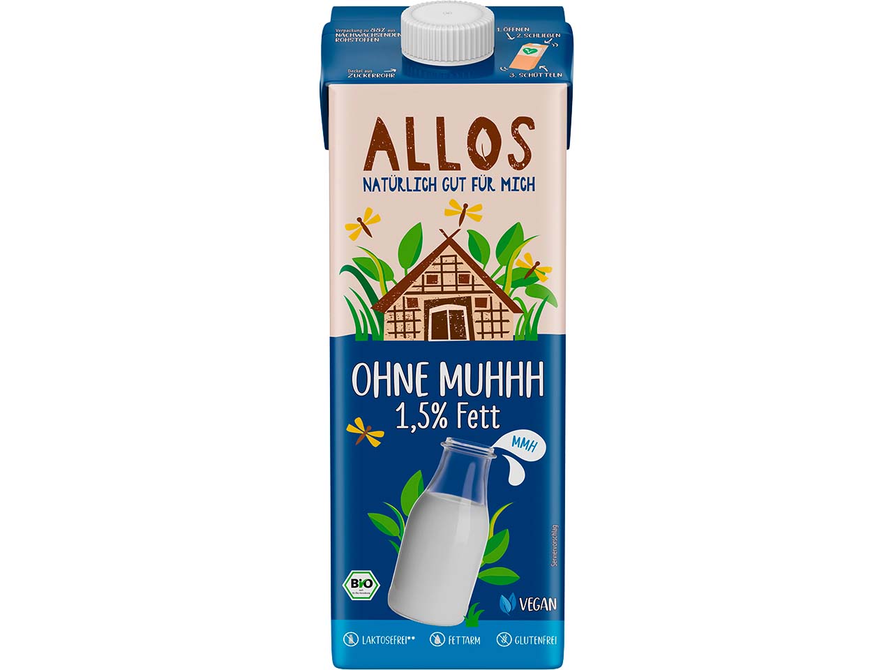 Allos Bio-Milchalternative-Drink 'Ohne Muhhh, 1,5% Fett', 1l