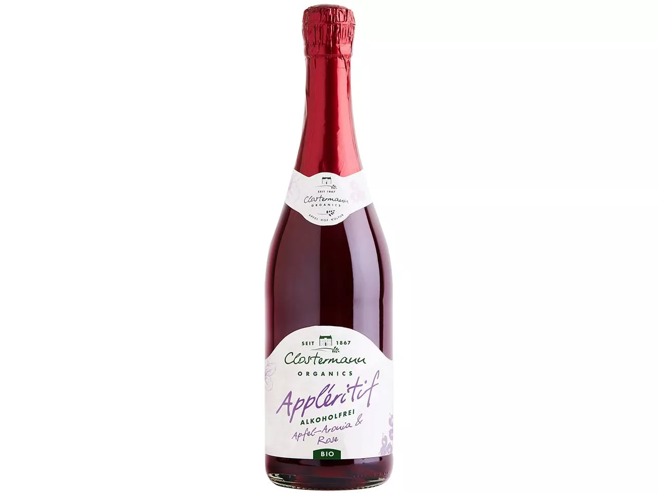 Clostermann Alkoholfreier Bio-Appléritif Apfel-Aronia & Rose 0,75 l