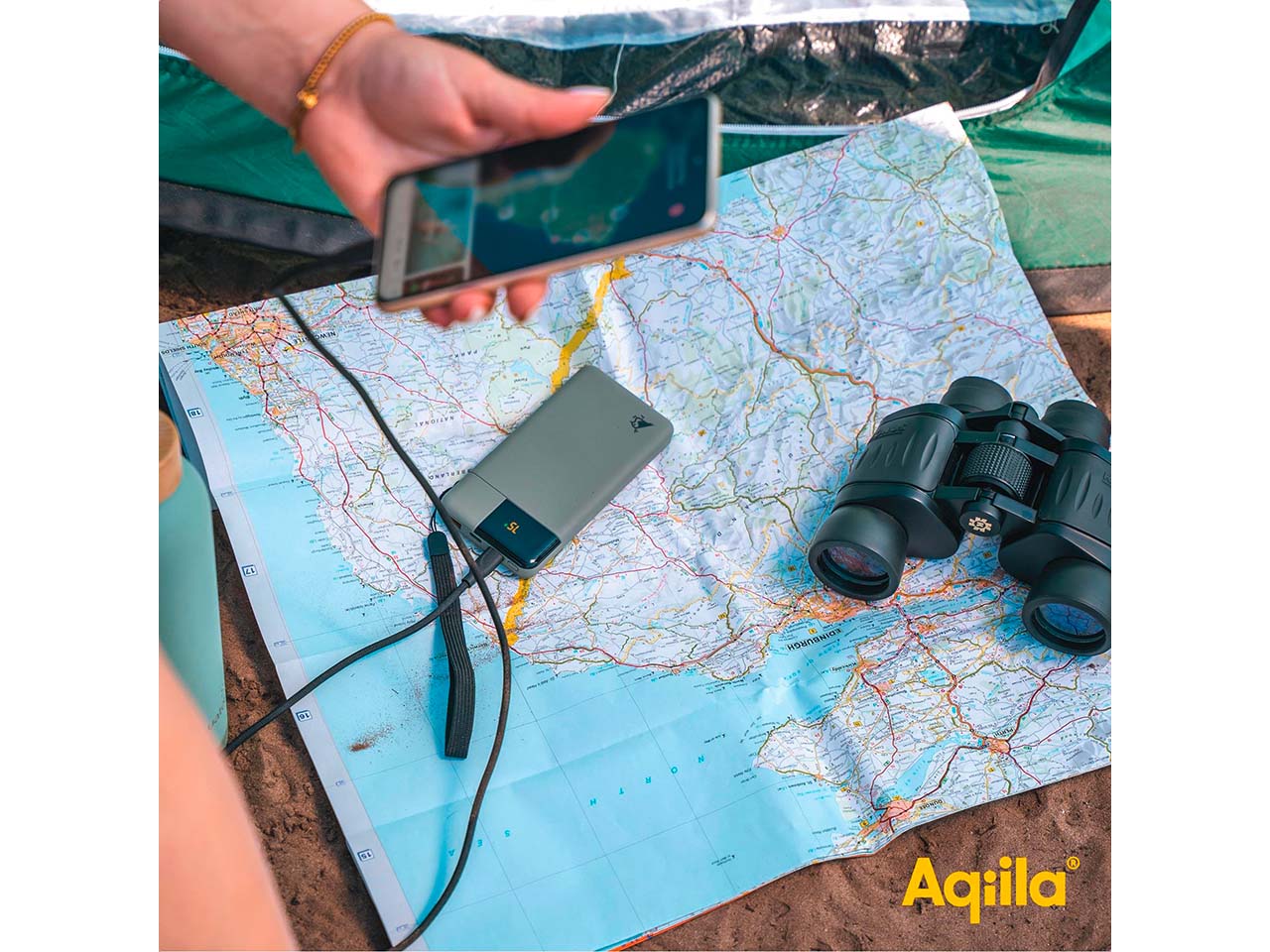 Aqiila Powerbank "Powerbird B10" 10.000 mAh, moosgrün