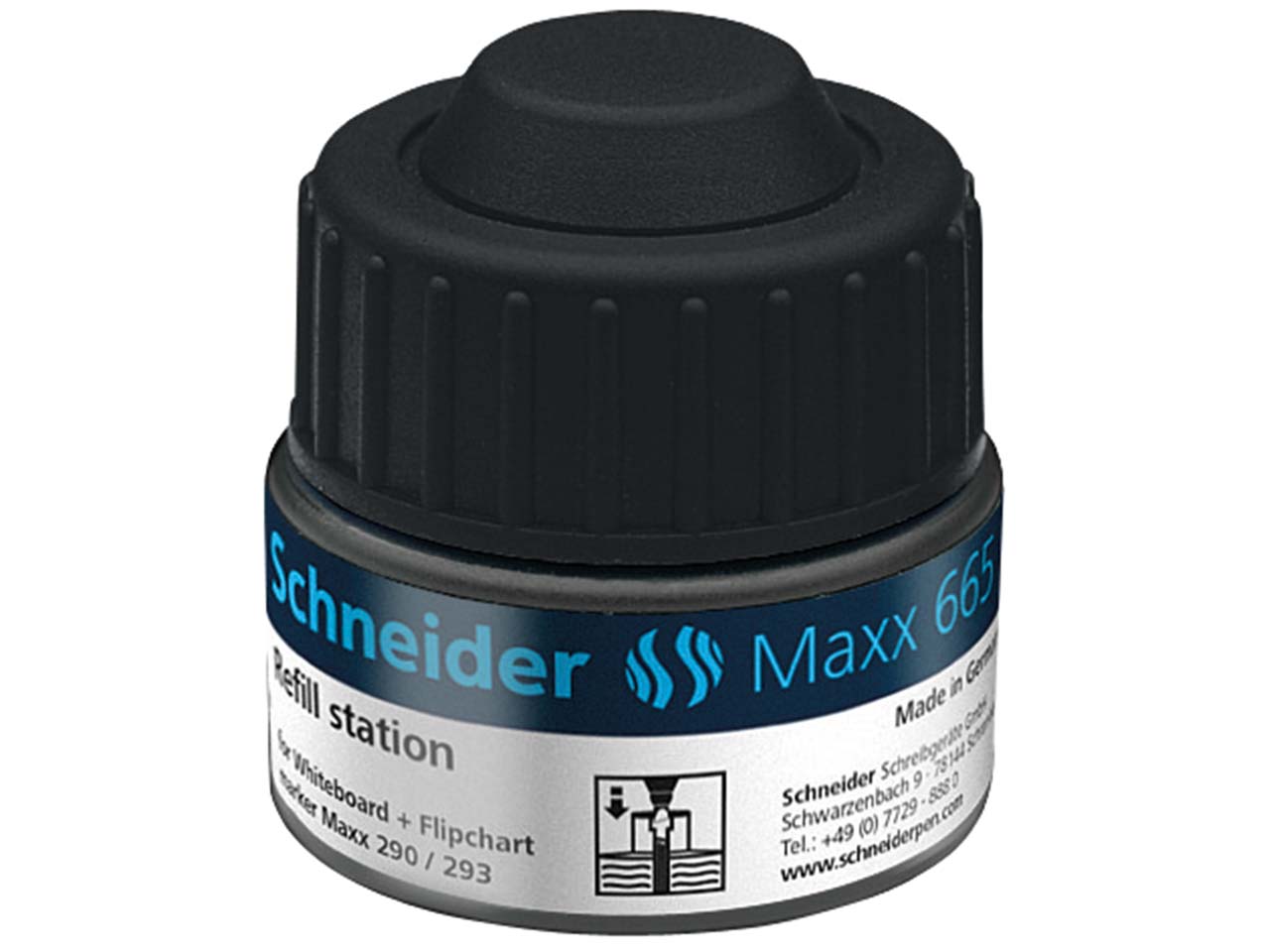 Schneider Nachfülltinte 665 für Whiteboard- und Flipchart-Marker "Maxx 290/293" schwarz