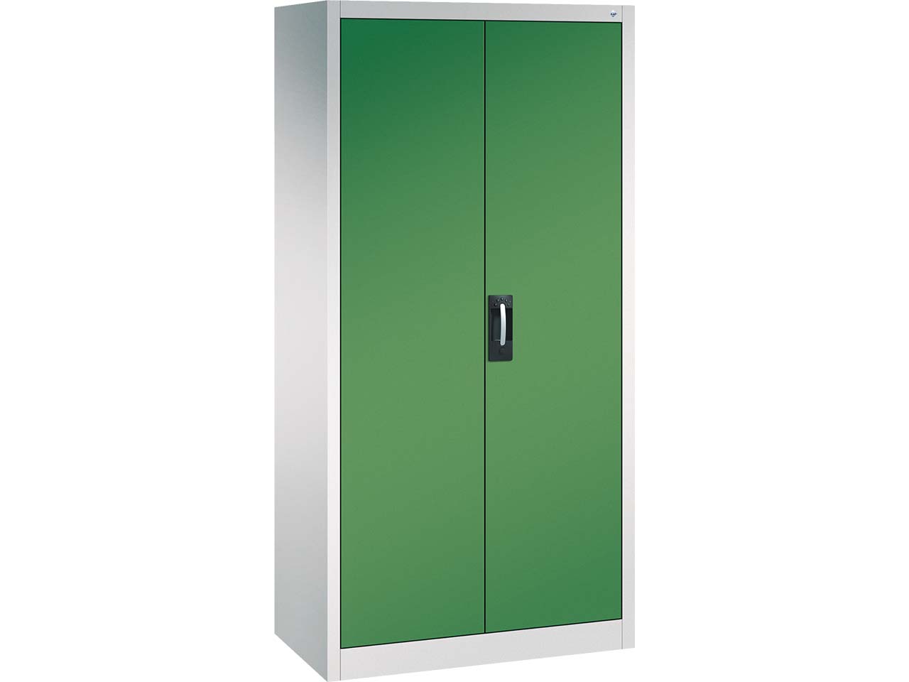 C+P Stahl-Flügeltürenschrank, H1950xB930xT500 mm, Lichtgrau/Resedagrün