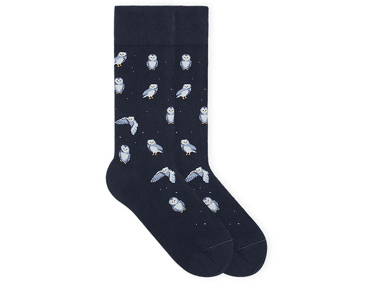 VON JUNGFELD Bio-Socken 'Snow Owl', space blue, Gr. 43/46