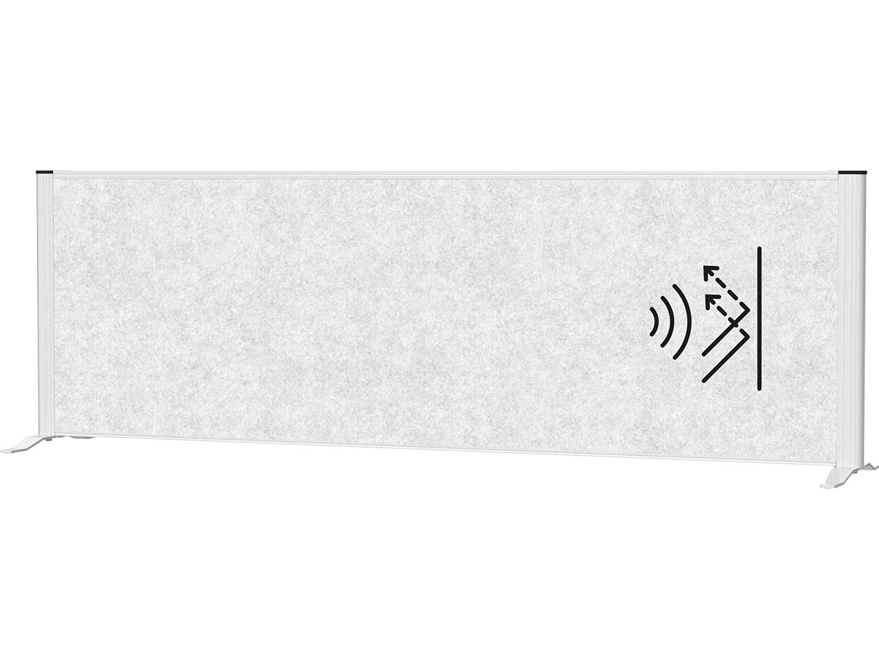 MAUL Sideboard-Trennwand "MAULconnecto" silber, Akustik 160 x 50 cm, hellgrau