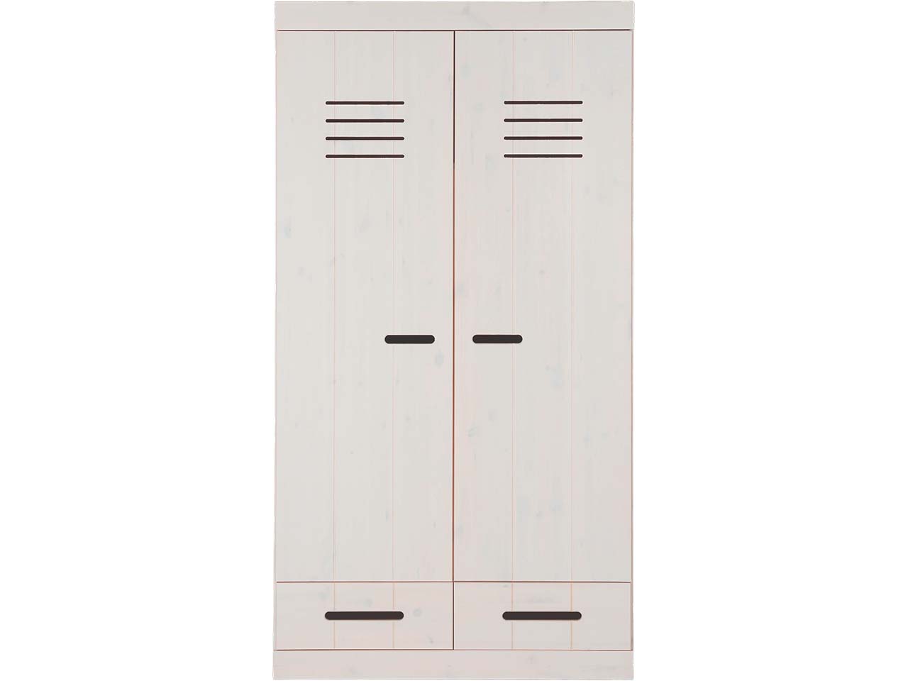 Kleiderschrank "Tobykids" 2 Türen, 2 SL, B100xT58xH190 cm, Kiefer weiß
