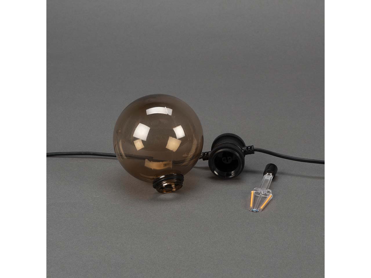 Konstsmide LED-Lichterkette Party, smokey brown, mit Dim., 10 Birnen, 10 Dioden bernsteinf