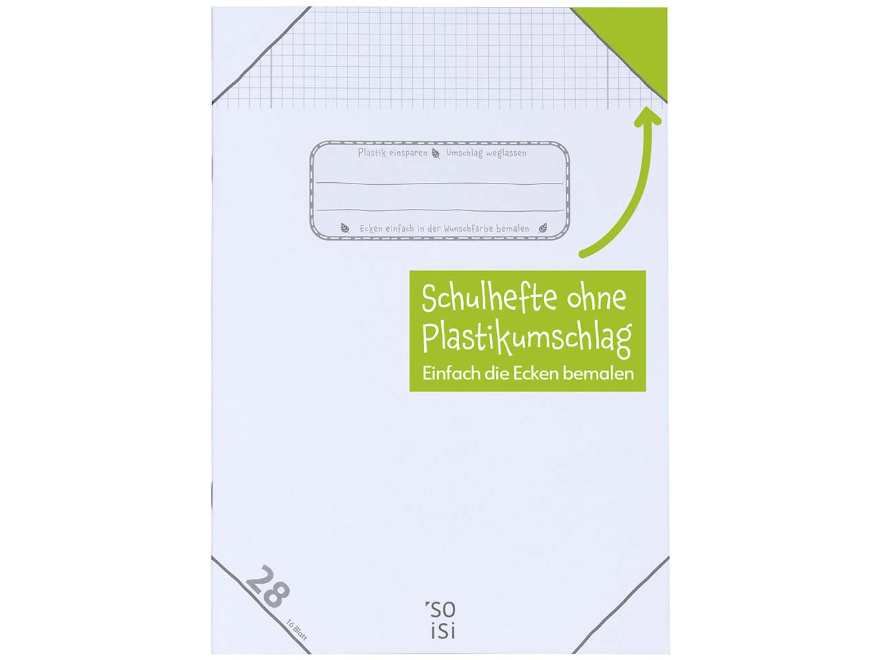 Soisi Recycling-Schulheft DIN A4 Nr. 28 kar. mit Doppelrand