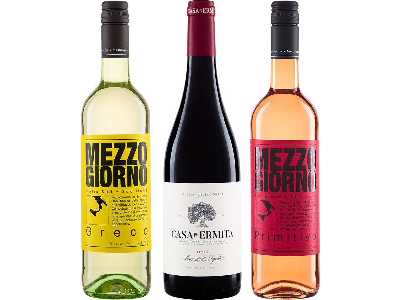 Bio-Weinpaket "Vollmund" mit Weißwein, Rotwein und Rosé, 3 x 0,75 l