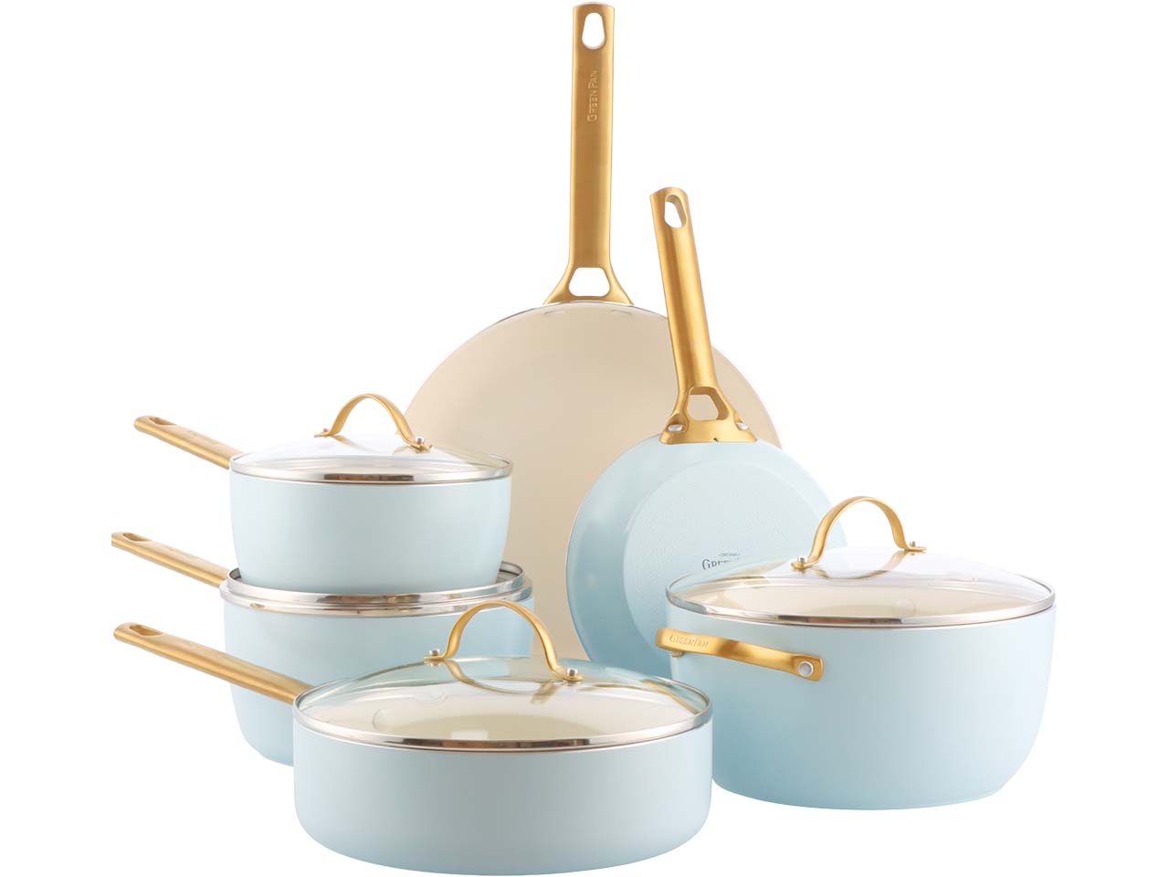 GreenPan Pfannen- & Topfset "Padova Reserve" 6er-Set, hellblau