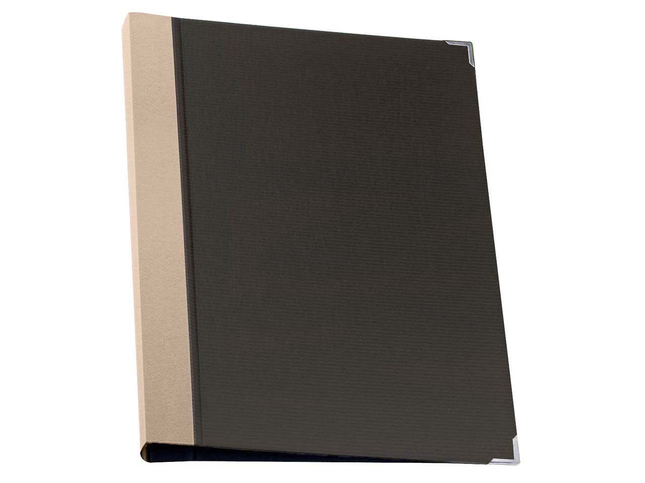 Ringbuch "Feine Welle" DIN A4 mit glattem Rücken, schwarz/natur