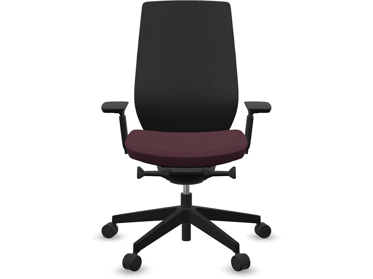 Profim Bürodrehstuhl "ACCIS PRO" mit Armlehnen, Gestell: schwarz, Sitz: bordeaux