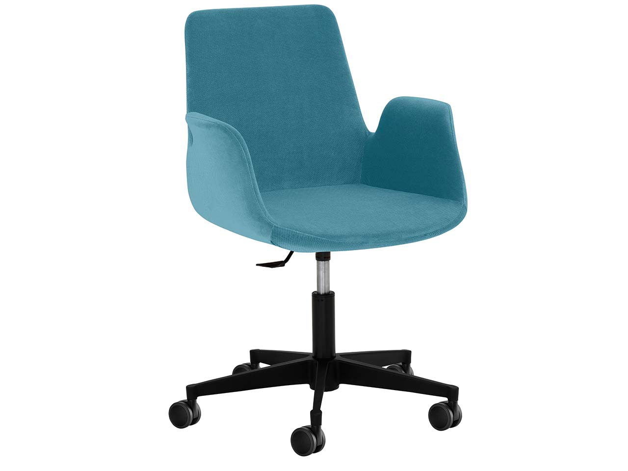 Besucherstuhl "2010" mit Kunststoff-Fußkreuz, türkis