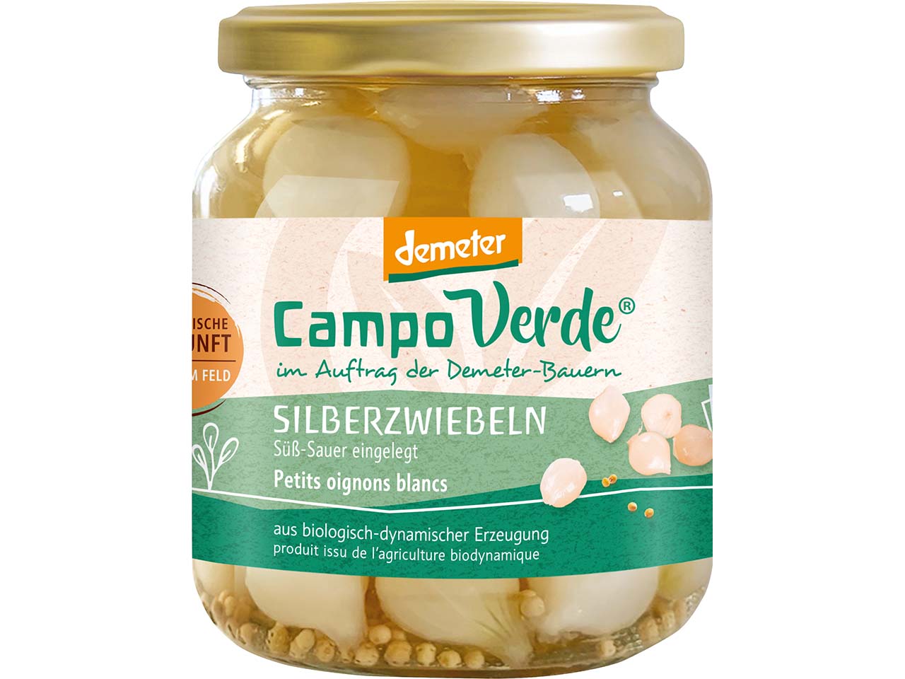 Campo Verde Bio-Silberzwiebeln, süß-sauer eingelegt, 340 g
